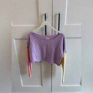 LoveShackFancy cropped, off the shoulder sweatshirt, S